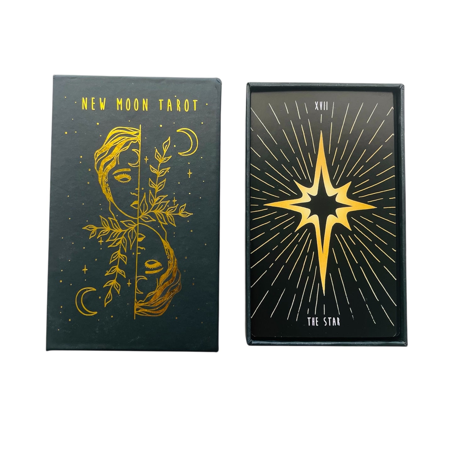 New Moon Tarot card set with 'The Star' card displayed on a white background