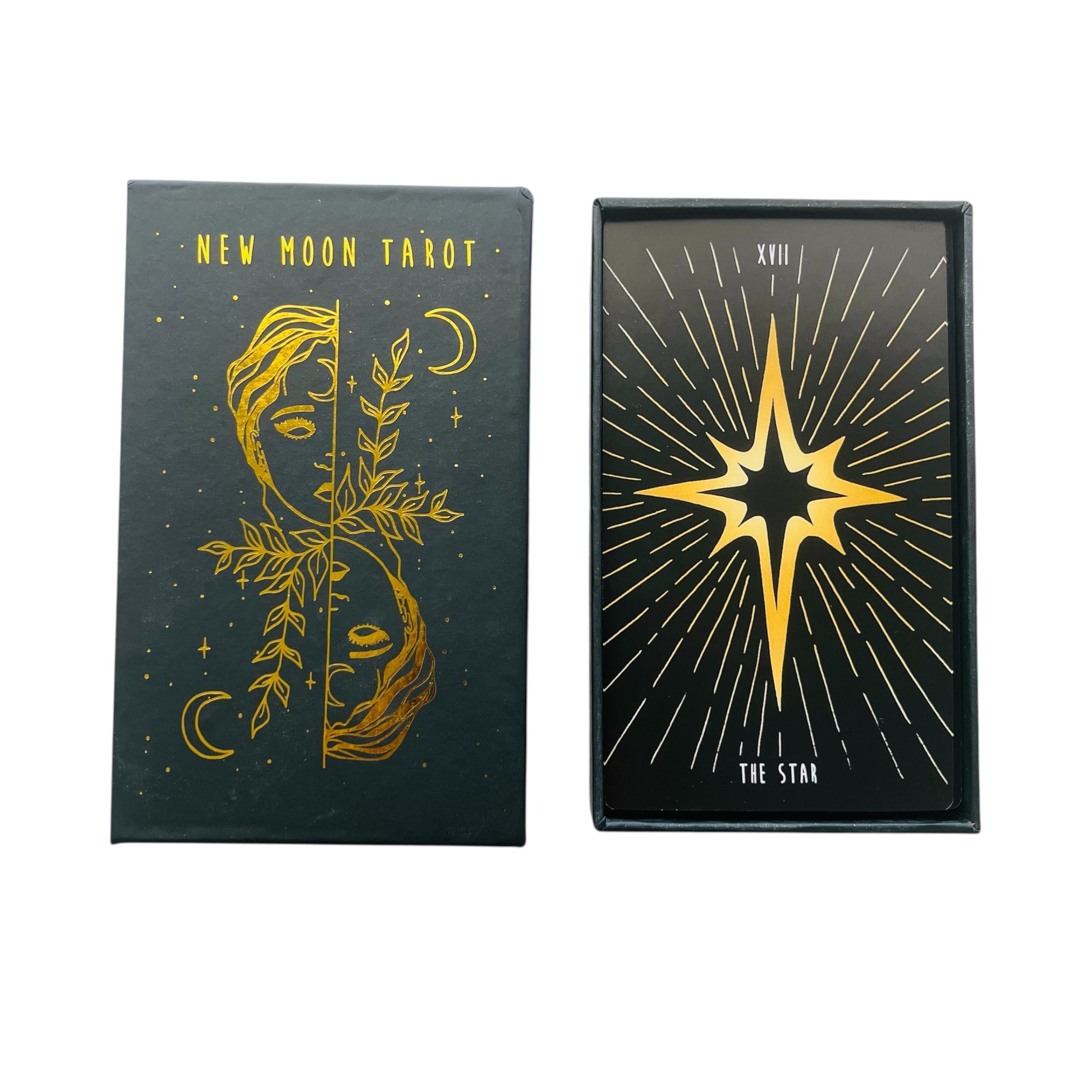 New Moon Tarot card set with 'The Star' card displayed on a white background