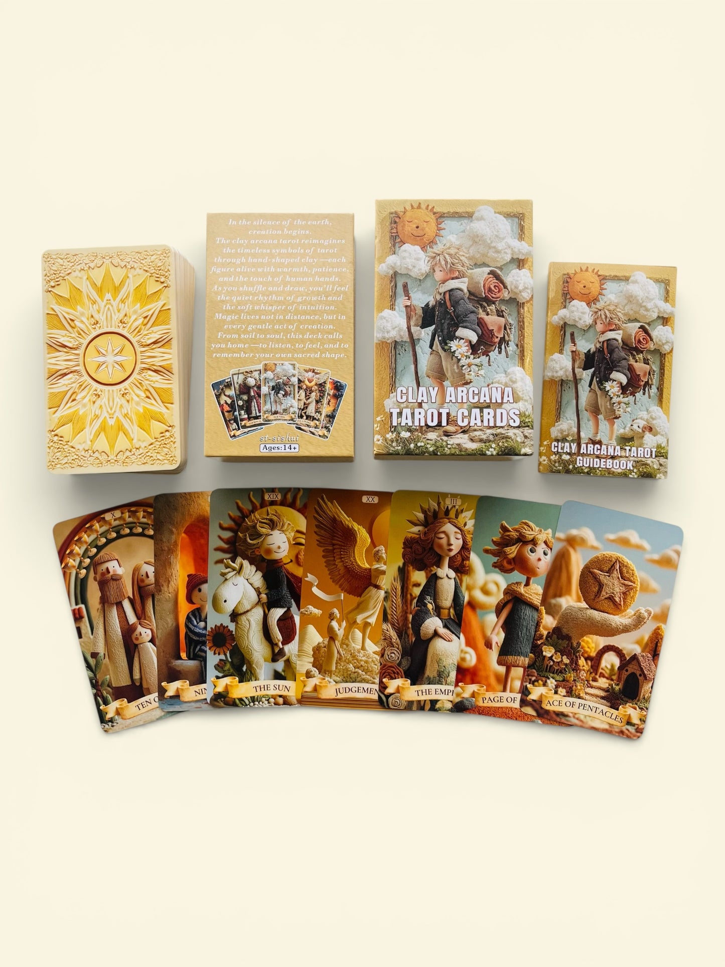 Clay Arcana - Tarot Deck + 1-Year Premium Access to Myself Tarot App