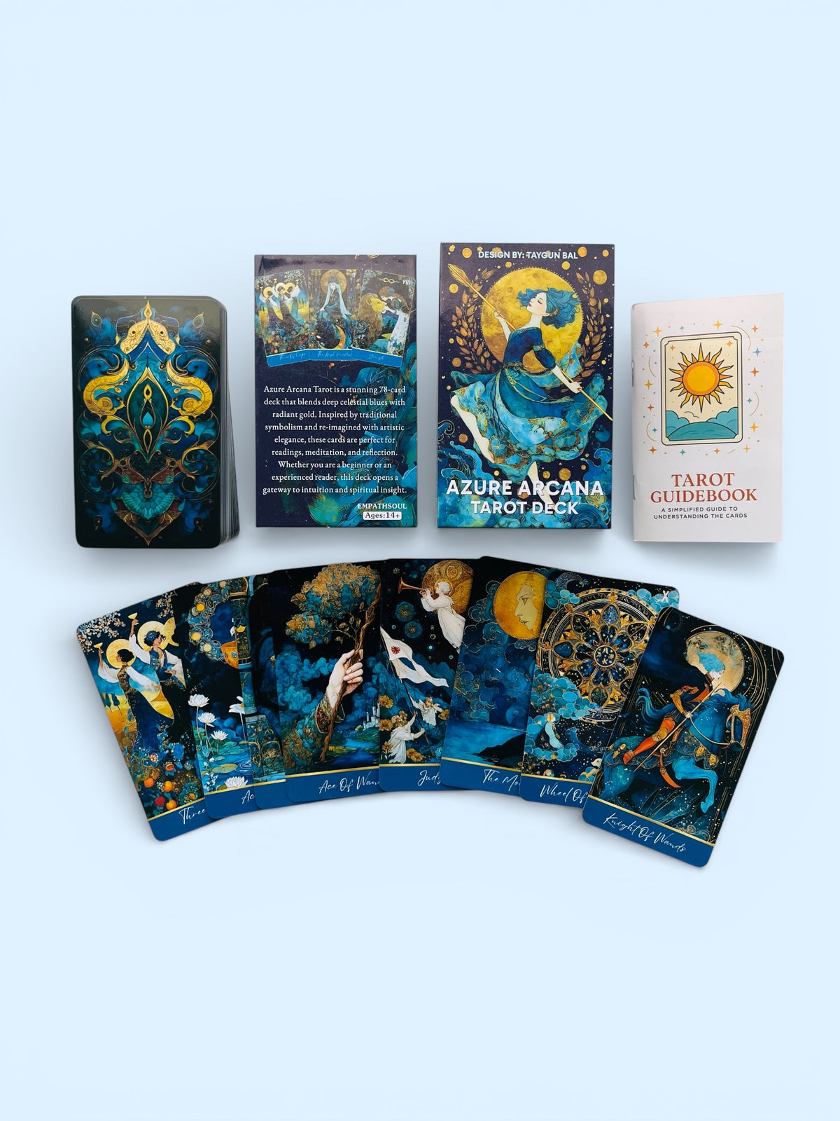 Azure Arcana - Tarot Deck + 1-Year Premium Access to Myself Tarot App