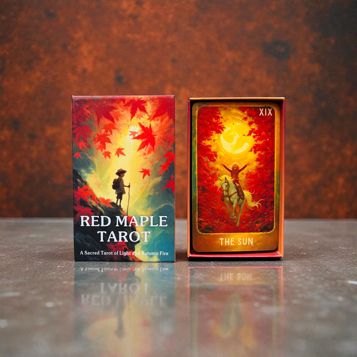 Red Maple Tarot Deck + 1-Year Premium Access to Myself Tarot App