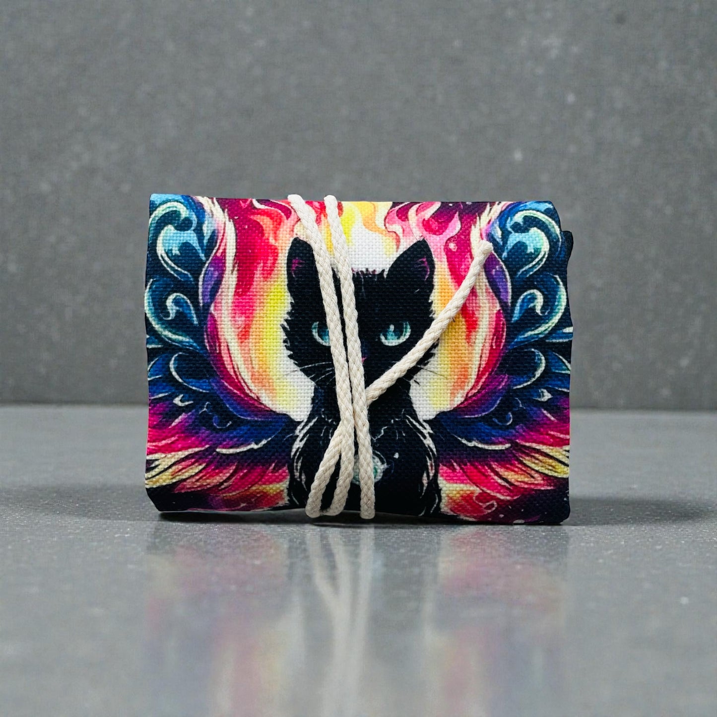 Winged Kitten Rainbow – Tarot & Oracle Card Pouch