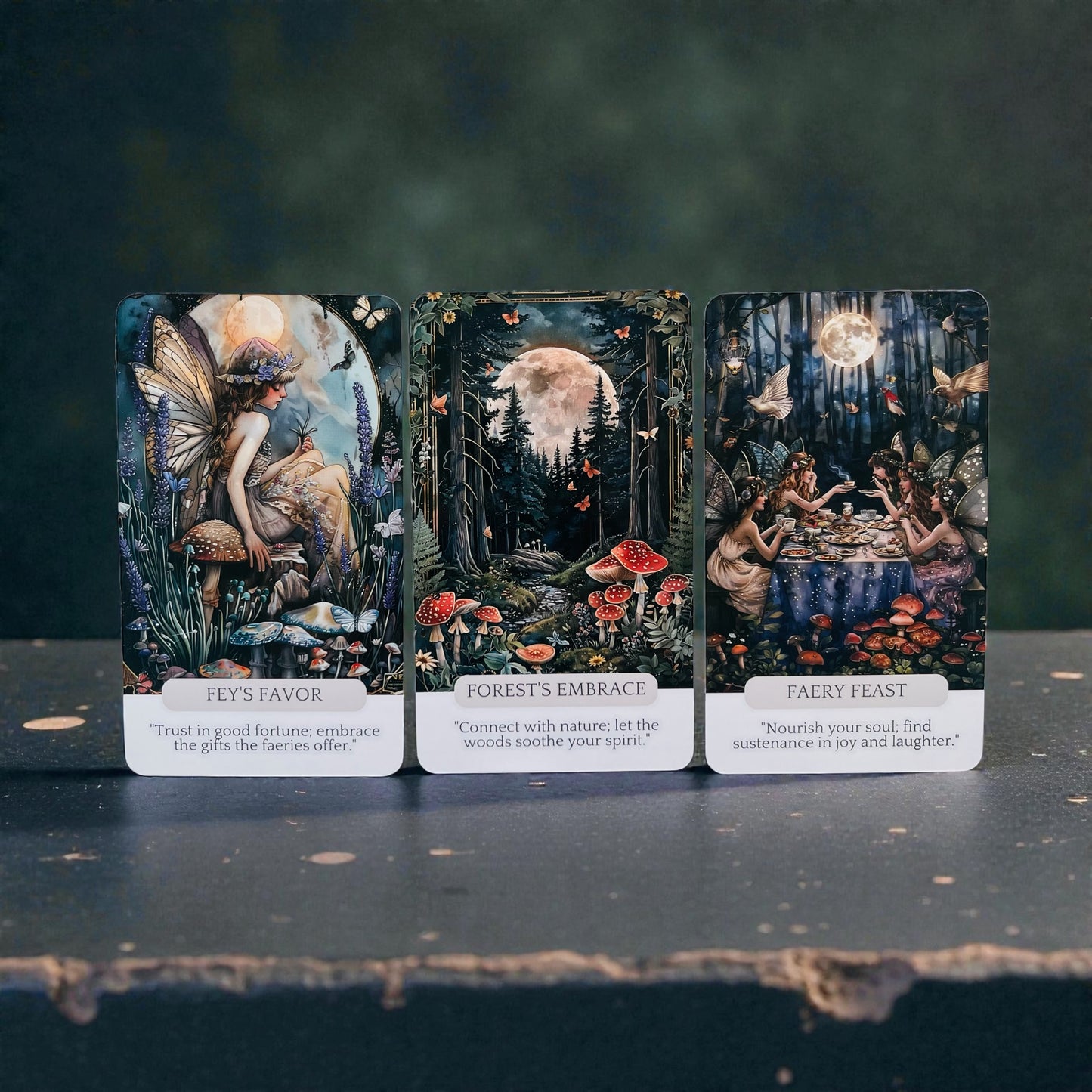 Fae Whispers Fairy Oracle - Oracle Deck + 1-Year Premium Access to Myself Tarot App