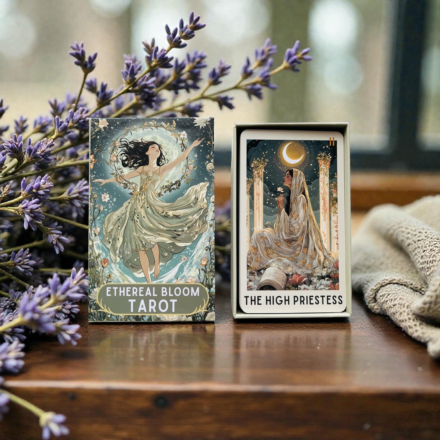 Ethereal Bloom Tarot Deck + 1-Year Premium Access to Myself Tarot App