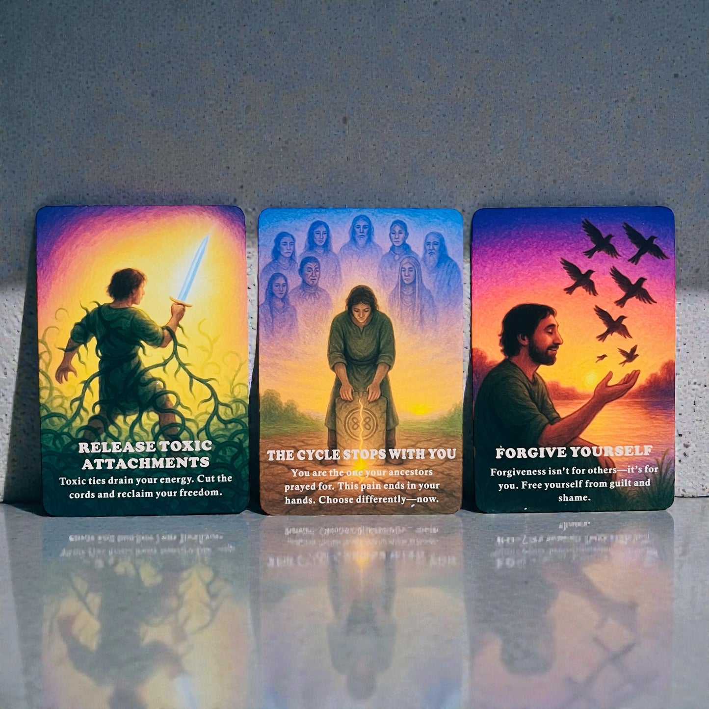The Threads of Karma Oracle Deck + 1-Year Premium Access to Myself Tarot App