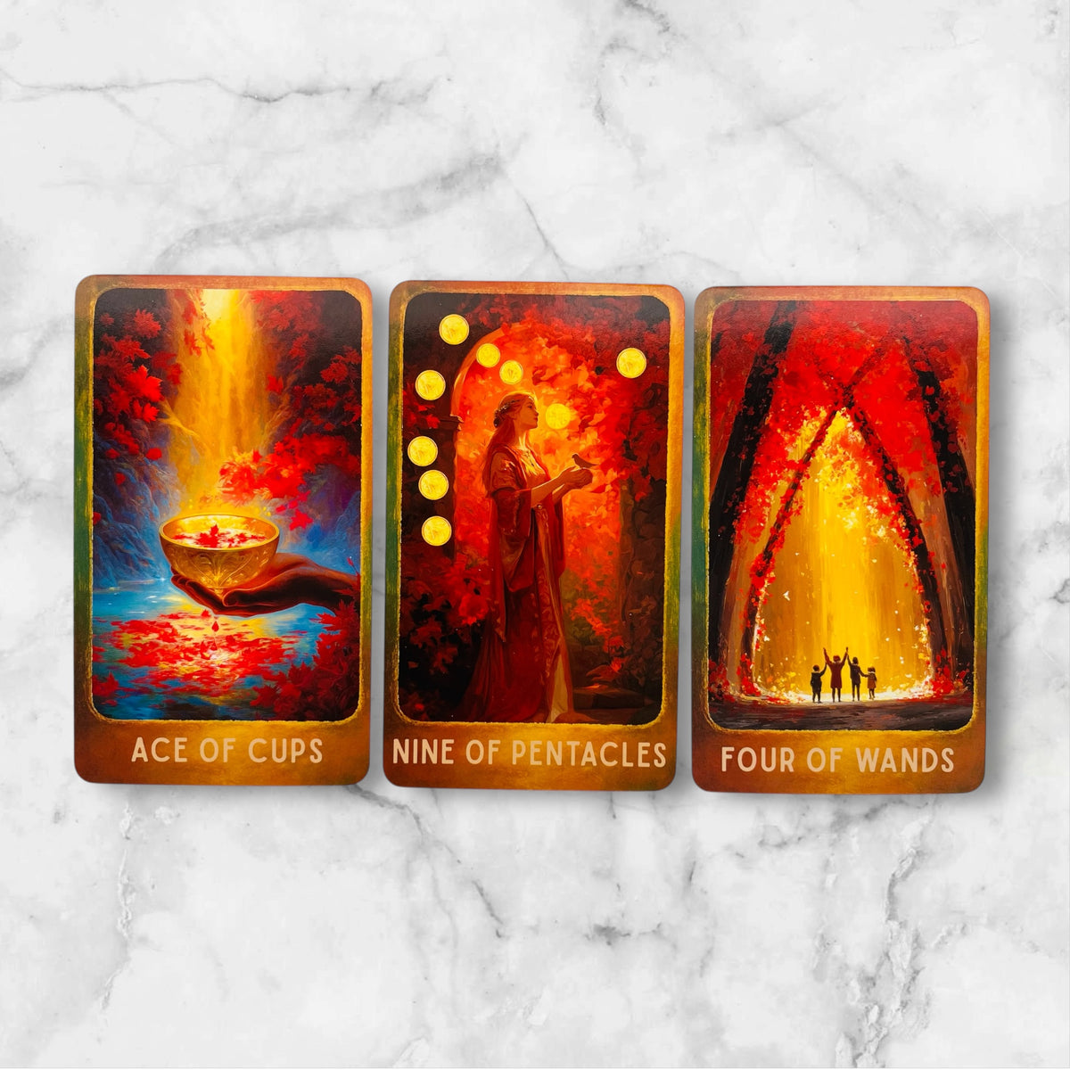 Red Maple Tarot Deck + 1-Year Premium Access to Myself Tarot App