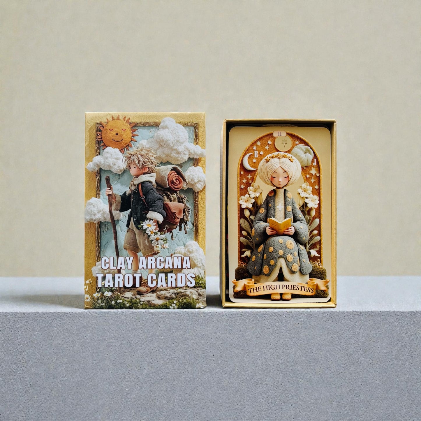 Clay Arcana - Tarot Deck + 1-Year Premium Access to Myself Tarot App