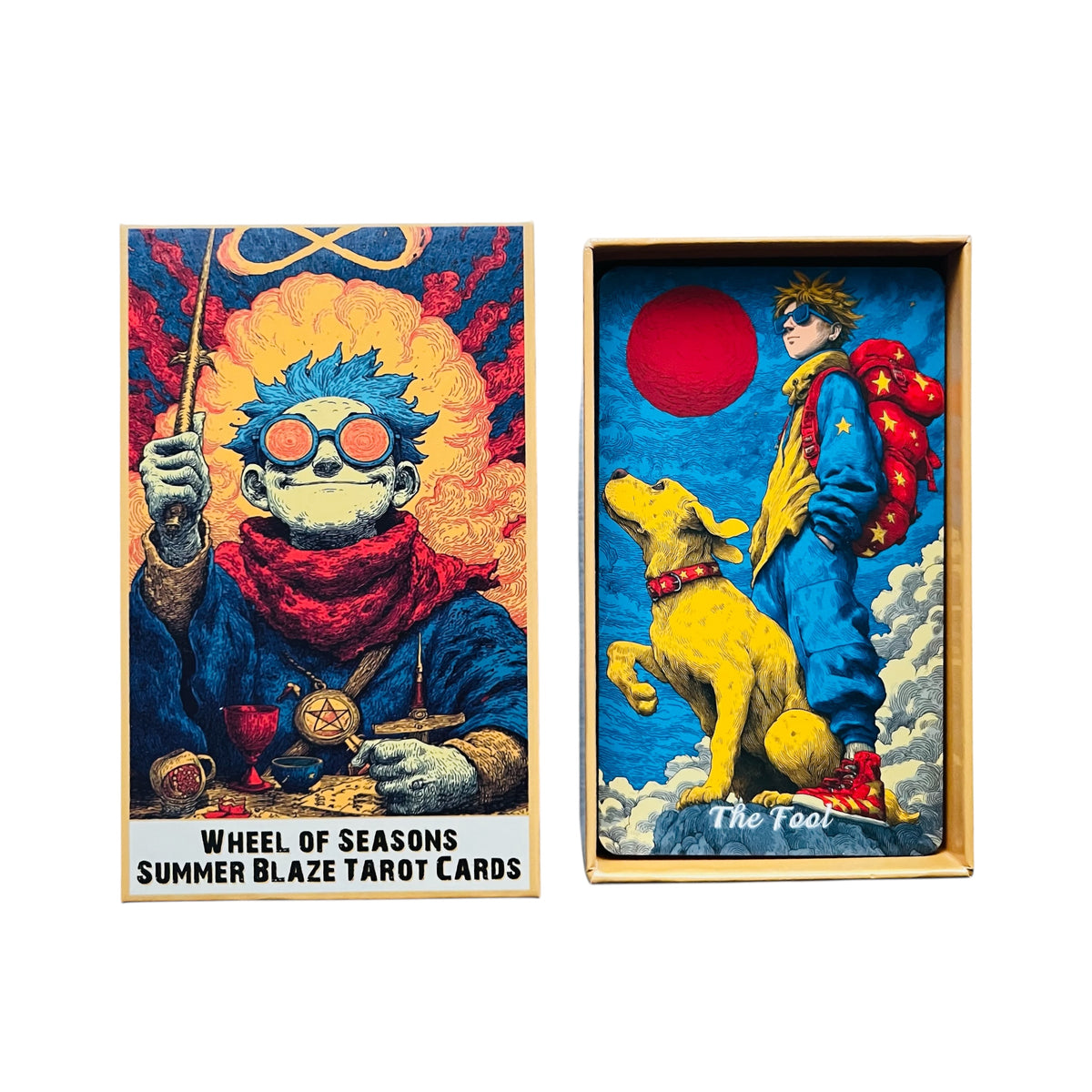 Wheel of the Seasons: Summer Blaze Tarot Deck + 1-Year Premium Access to Myself Tarot App